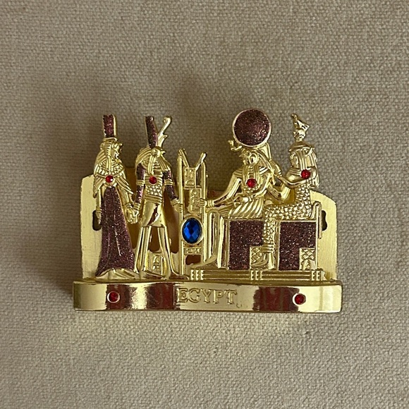 Egyptian Themed Gold and Red Business Card Holder - Picture 2 of 4